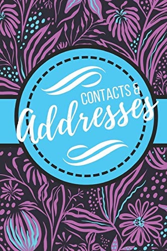 Contacts & Addresses Blue and Purple Modern Flower Design