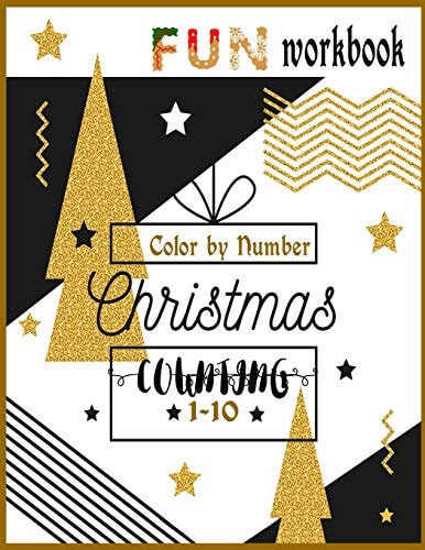 Christmas Fun Workbook Counting 1-10 Color by Number Activity Book for Kids Age 1-5
