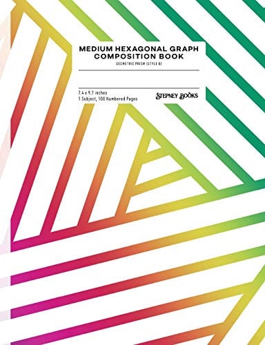 Medium Hexagonal Graph Composition Book Geometric Prism (Style B), Numbered Pages