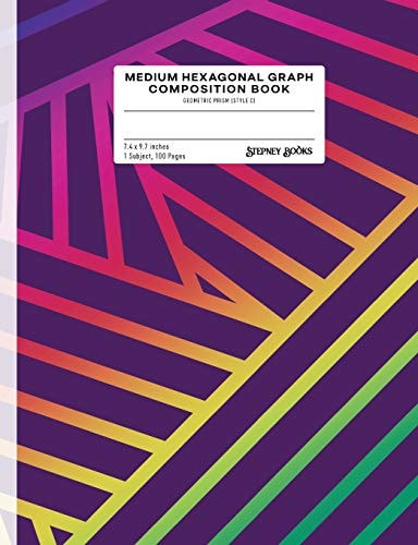 Medium Hexagonal Graph Composition Book Geometric Prism (Style C)
