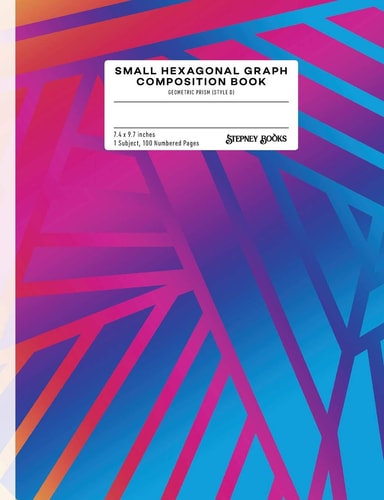 Small Hexagonal Graph Composition Book Geometric Prism (Style D), Numbered Pages