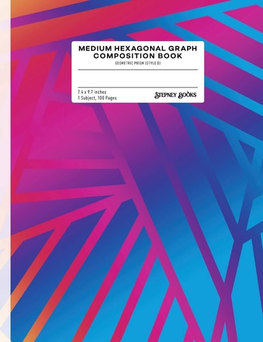 Medium Hexagonal Graph Composition Book Geometric Prism (Style D)