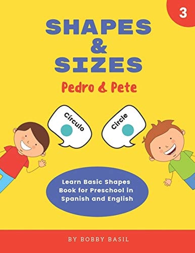 Shapes & Sizes Learn Basic Shapes Book for Preschool in Spanish and English