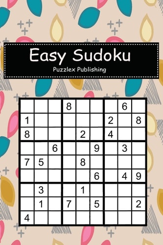 Easy Sudoku Sudoku Puzzle Game For Beginers With Autumn Creative Pattern with Geometric Abstract Background Cover