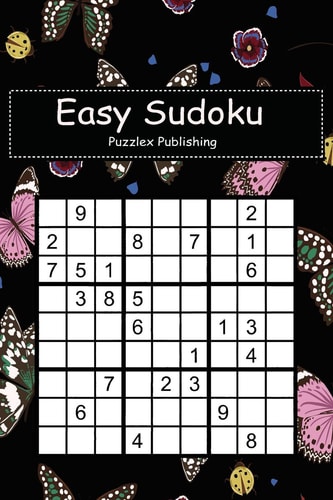 Easy Sudoku Sudoku Puzzle Game For Beginers With Beautiful Night Butterflies Flying Cover