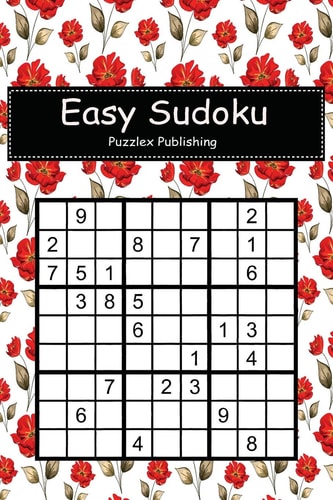 Easy Sudoku Sudoku Puzzle Game For Beginers With Beautiful Red Roses Decorated Cover