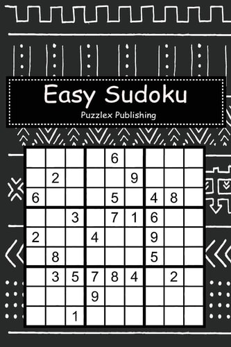 Easy Sudoku Sudoku Puzzle Game For Beginers With Black and White Tribal Ethnic Pattern with Geometric Cover