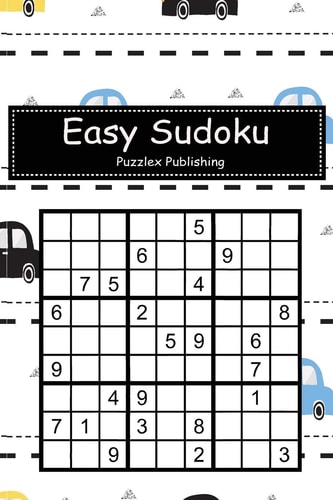 Easy Sudoku Sudoku Puzzle Game For Beginers With Colorful Hand Drawn Car with Silver Triangle Glitter Pattern Cover