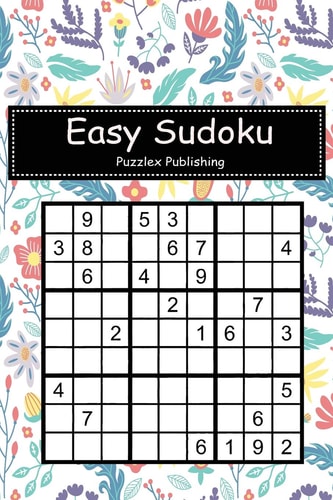 Easy Sudoku Sudoku Puzzle Game For Beginers With Flower and Leaf Seamless Pattern Cover