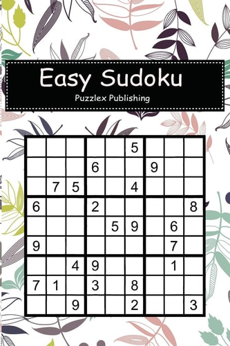 Easy Sudoku Sudoku Puzzle Game For Beginers With Leaf Pattern Cover