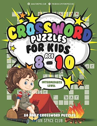 Crossword Puzzles for Kids Ages 8-10 Intermediate Level 80 Daily Easy Puzzle Crossword for Kids