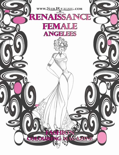Renaissance Female Angelees Adult Colouring Magazine