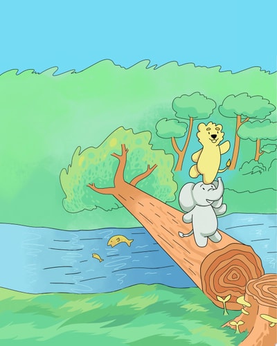 The Lion and the Elephant A Children's Art Book