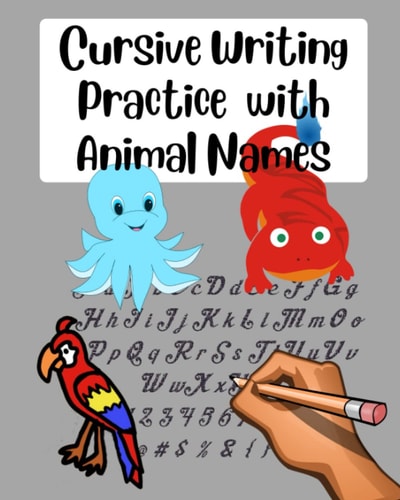 Cursive Writing Practice with Animal Names