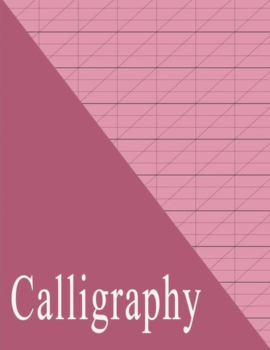 Beginners Calligraphy Workbook Slanted Practice Grid Paper - Maroon