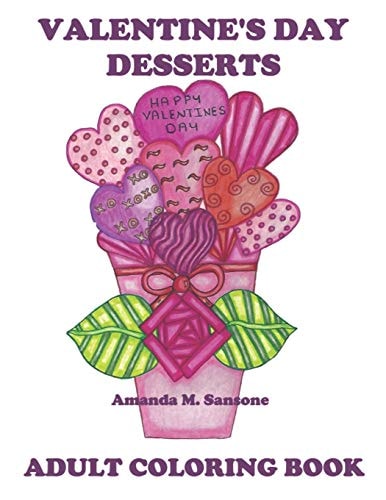 Valentine's Day Desserts Adult Coloring Book