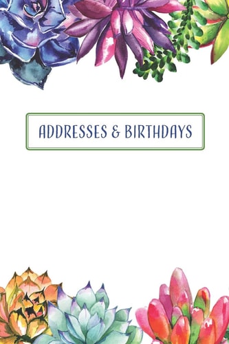 Addresses & Birthdays Watercolor Succulents