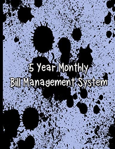 Black Ink Splats 5 Year Monthly Bill Management System