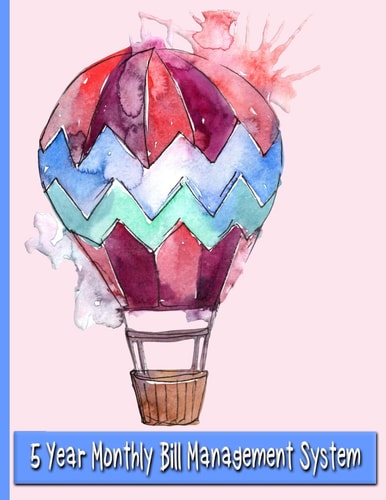 Watercolor Hot Air Balloon 5 Year Monthly Bill Management System
