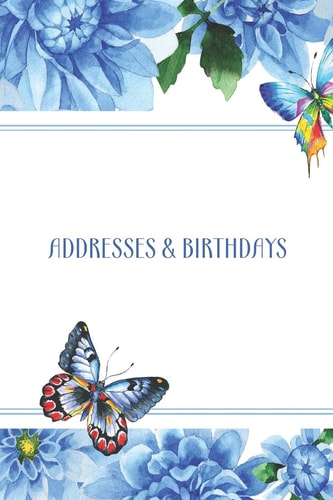 Addresses & Birthdays Watercolor Blue Dahlia