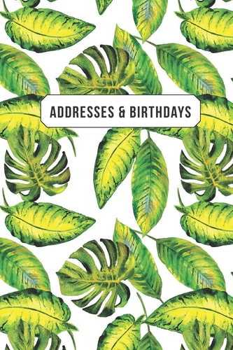 Addresses & Birthdays Watercolor Tropical Leaves