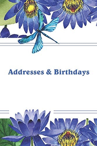 Addresses & Birthdays Watercolor Blue Lotus