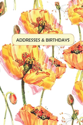 Addresses & Birthdays Watercolor Yellow Poppies