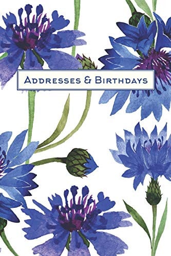 Addresses & Birthdays Watercolor Blue Carnations
