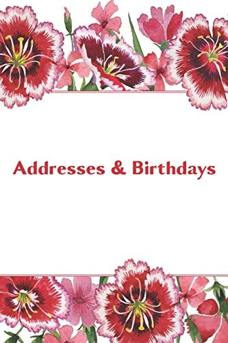 Addresses & Birthdays Watercolor Red Carnations
