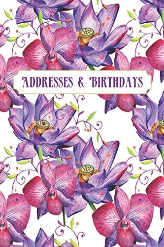 Addresses & Birthdays Watercolor Purple Orchids