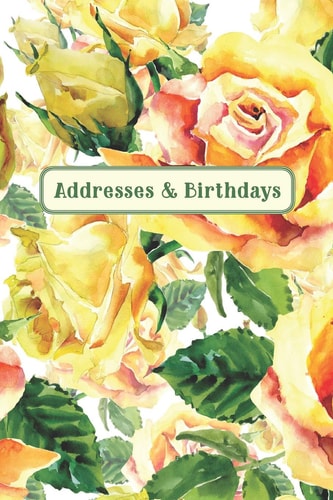 Addresses & Birthdays Watercolor Yellow Roses