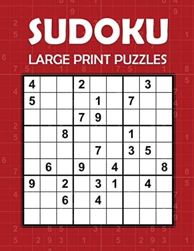 Sudoku Large Print Puzzles Easy Medium Hard Puzzles