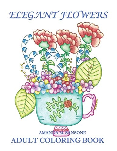 Elegant Flowers Adult Coloring Book