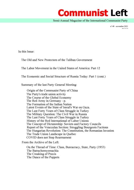 Communist Left Magazine #49: Semi-Annual Magazine of the International Communist Party