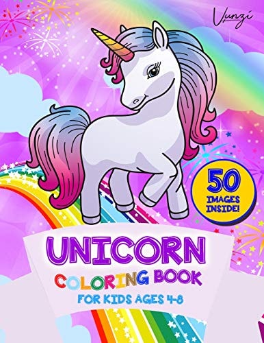Unicorn Coloring Book for Kids Ages 4-8 A Beautiful Collection of 50 Unicorns Illustrations for Hours of Fun!