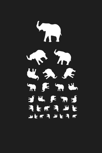 Tumbling Elephants Animal Eye Chart