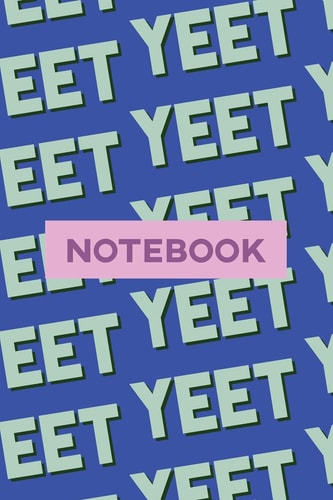 Notebook Yeet Blue Black Typography Meme Pattern