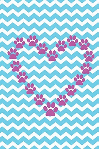 Paw Print Heart Chevron Design