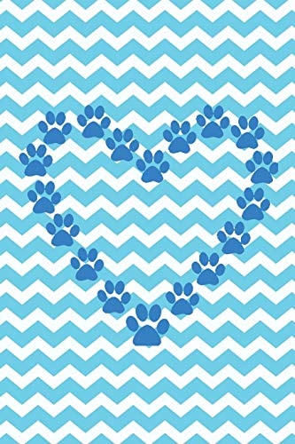 Paw Print Heart Chevron Design