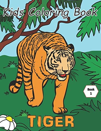Kids Coloring Book Tiger