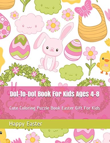 Dot-To-Dot Book for Kids Ages 4-8 Cute Coloring Puzzle Book Easter Gift for Kids