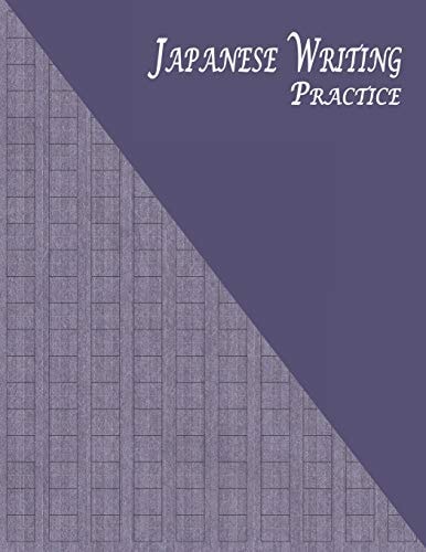 Japanese Writing Practice A Book for Kanji, Kana, Hiragana, Katakana & Genkouyoushi Alphabet - Striped Kraft (Purple)