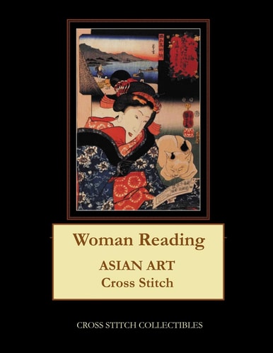 Woman Reading Asian Art Cross Stitch Pattern