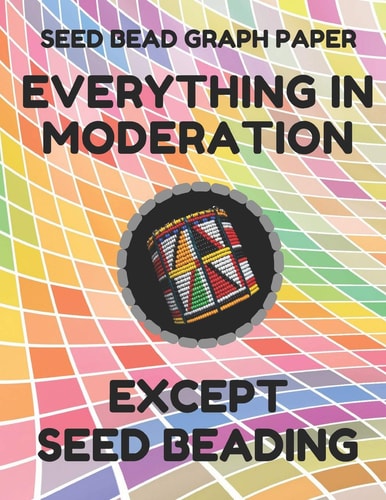 Seed Bead Graph Paper Book for Designing Seed Beading Patterns, 8.5 by 11 Inches, Large Size, Funny Moderation Colorful Cover