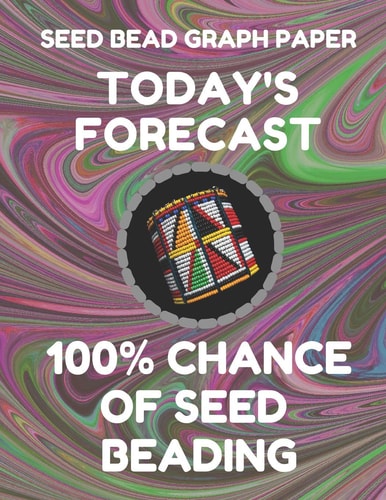 Seed Bead Graph Paper Book for Designing Seed Beading Patterns, 8.5 by 11 Inches, Large Size, Funny Forecast Dark Swirl Cover