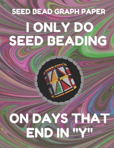 Seed Bead Graph Paper Book for Designing Seed Beading Patterns, 8.5 by 11 Inches, Large Size, Funny Days Dark Swirl Cover