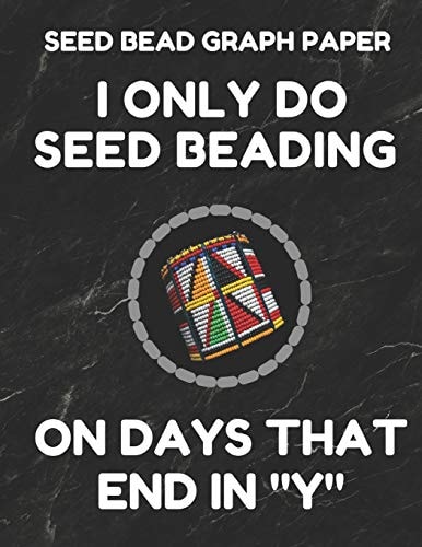 Seed Bead Graph Paper Book for Designing Seed Beading Patterns, 8.5 by 11 Inches, Large Size, Funny Days Black Cover