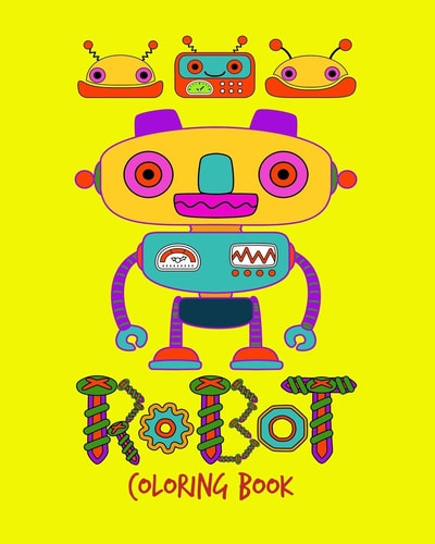 Robot Coloring Book Giant Jumbo Images Coloring Book for Preschool Children Toddlers and Kids