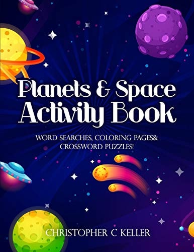 Planets & Space Activity Book Word Searches, Coloring Pages, Crossword Puzzles