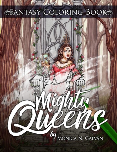 Mighty Queens Fantasy Coloring Book